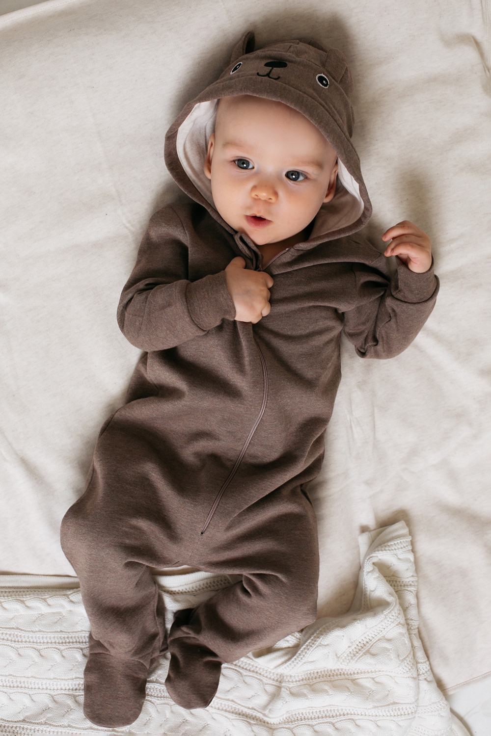 Комбинезон для новорожденных, артикул: К 6403, цвет: коричневый