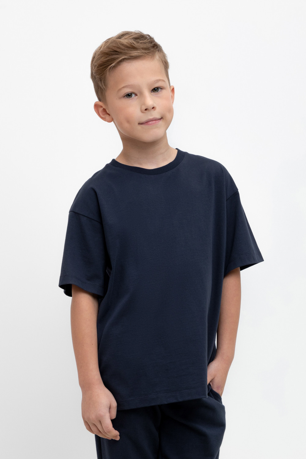 Футболка для мальчика, артикул: КР 302401, цвет: темно-синий