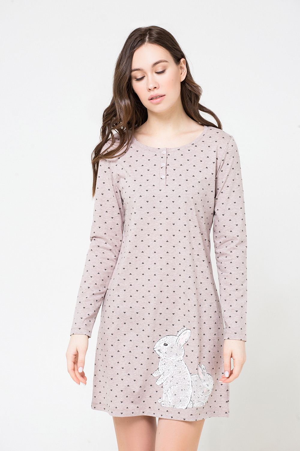 Платья для дома для мам, артикул: Е 5179, цвет: кофейный