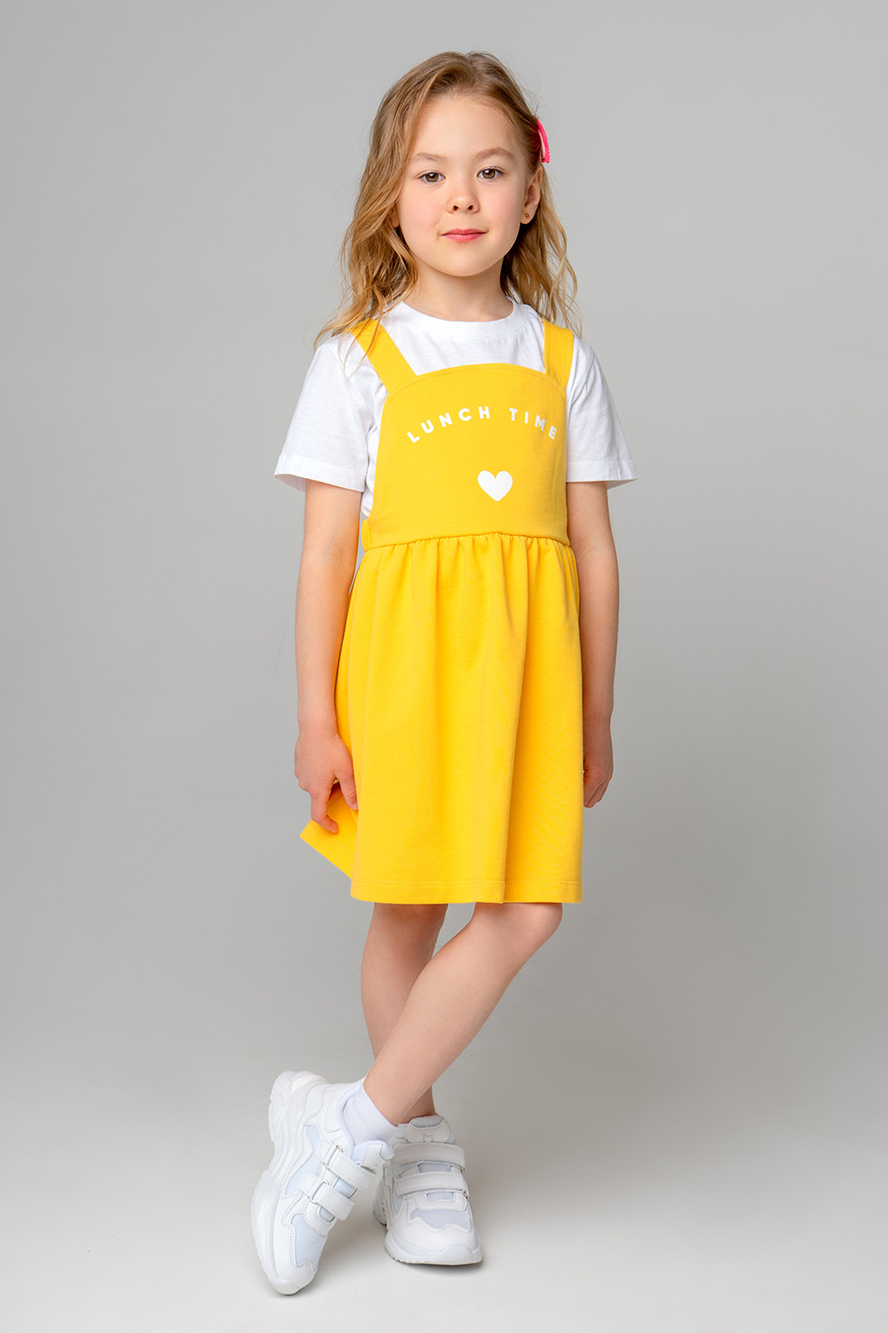 Сарафан для девочки, артикул: КР 5767, цвет: желтый