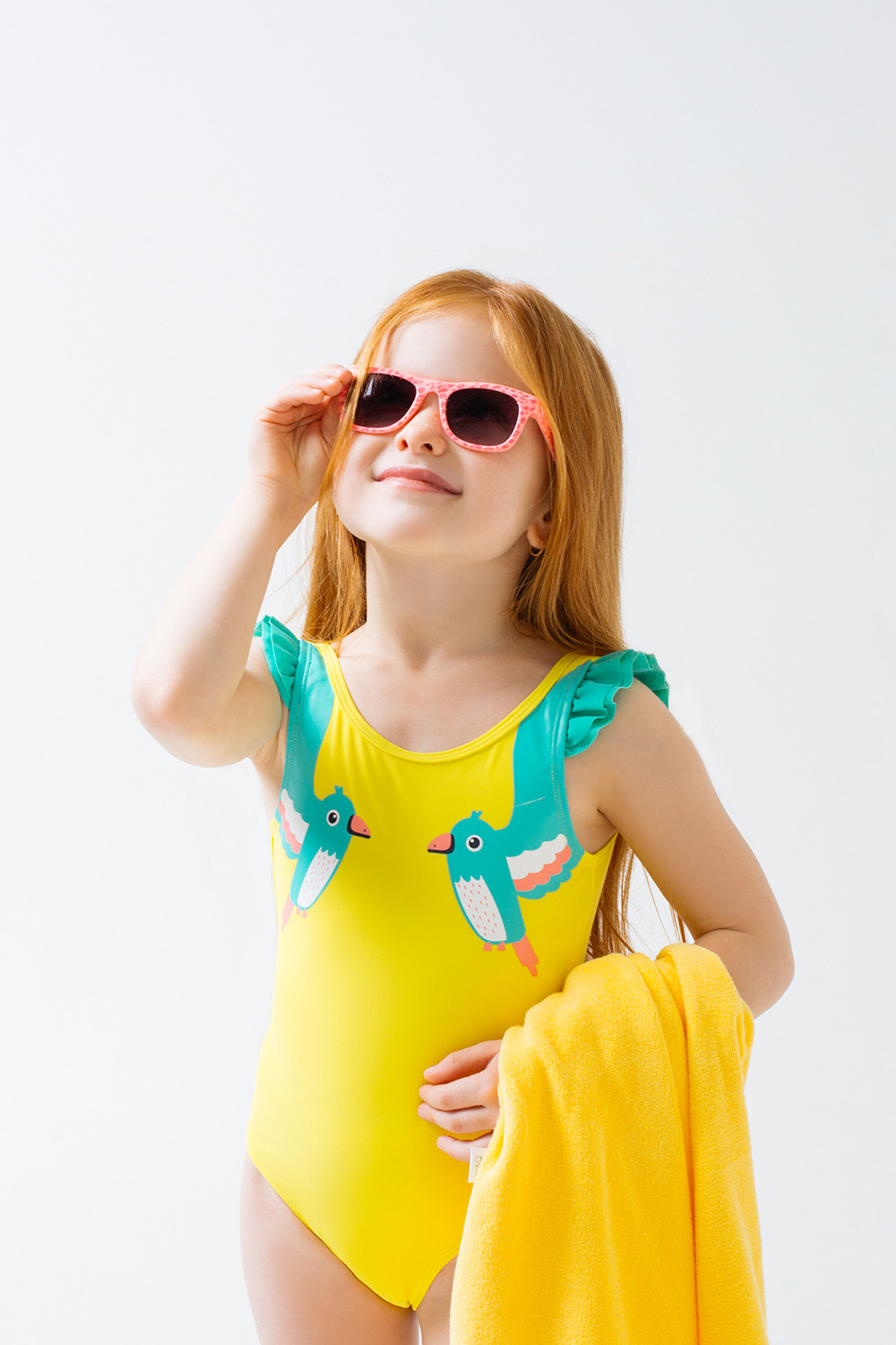 Купальник для девочки, артикул: ТК 16011/1 ХФ, цвет: желтый