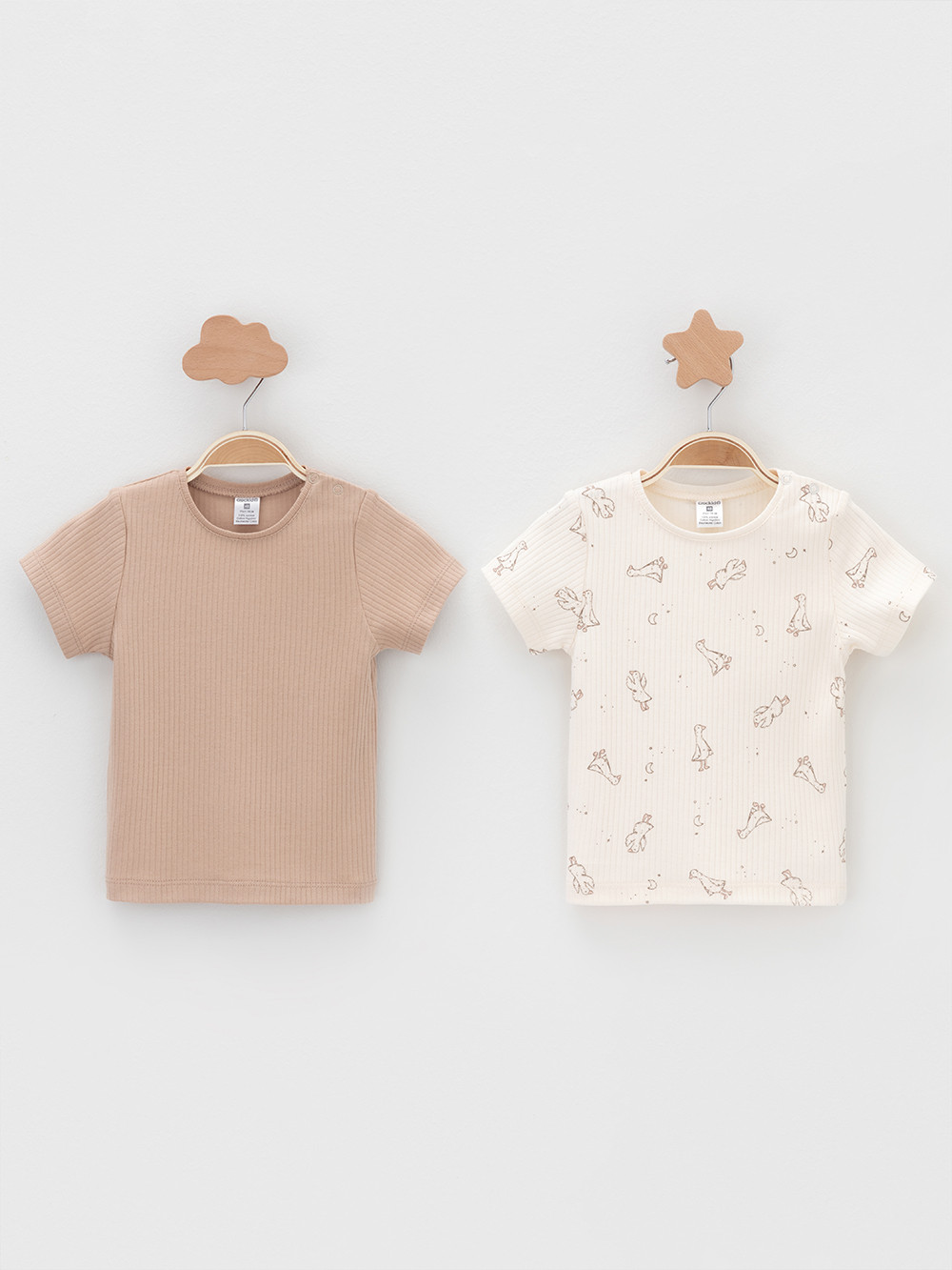 Футболка для новорожденных, артикул: К 302521-2уп, цвет: сахар