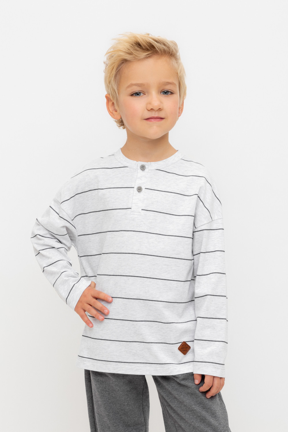 Лонгсливы для мальчика, артикул: КР 302631, цвет: светло-серый5