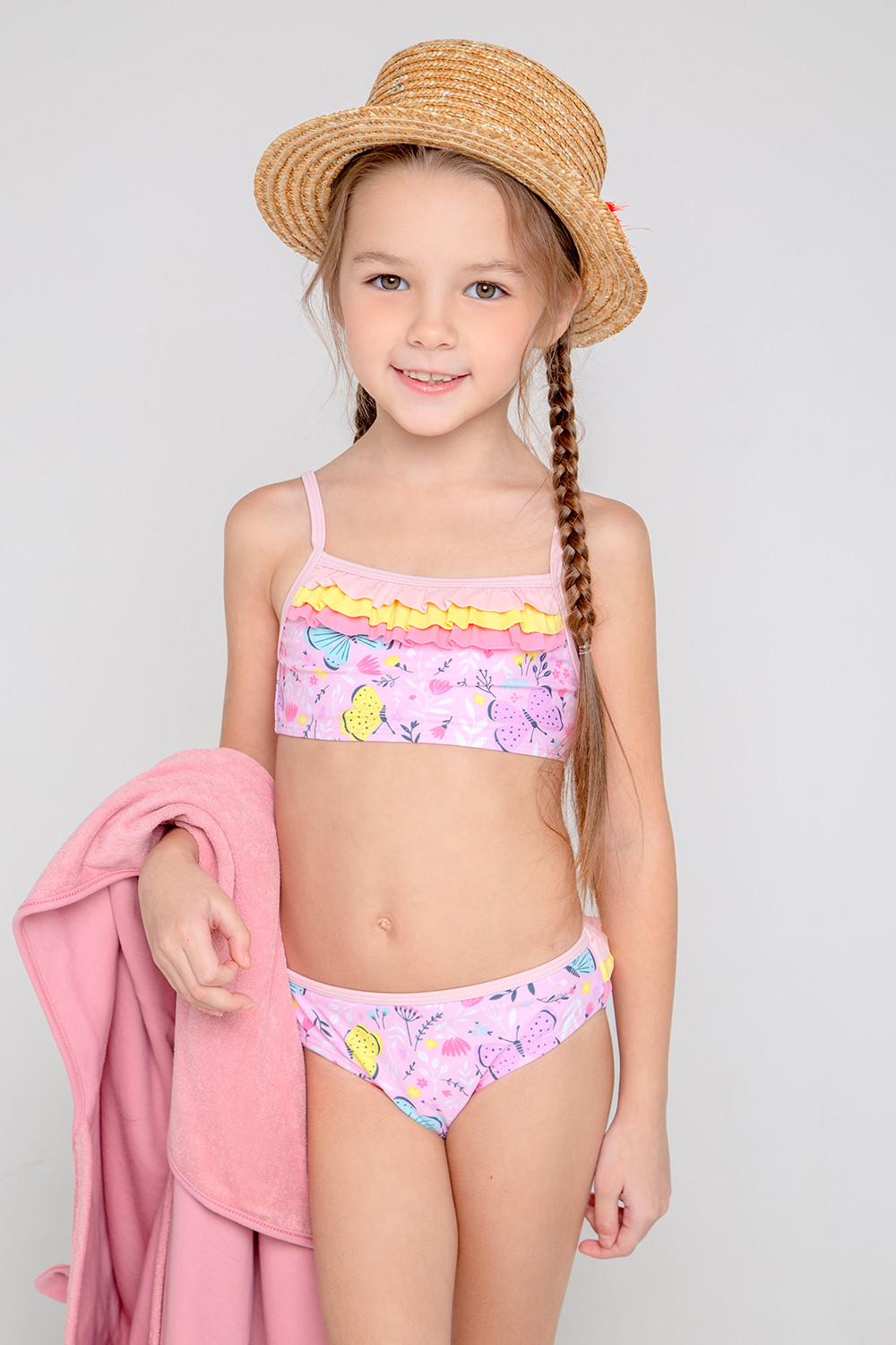 Купальник для девочки, артикул: ТК 17001/14н ХФ, цвет: светло-розовый