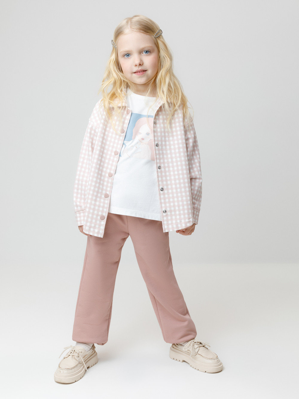 Брюки для девочки, артикул: КП 400635, цвет: розовый