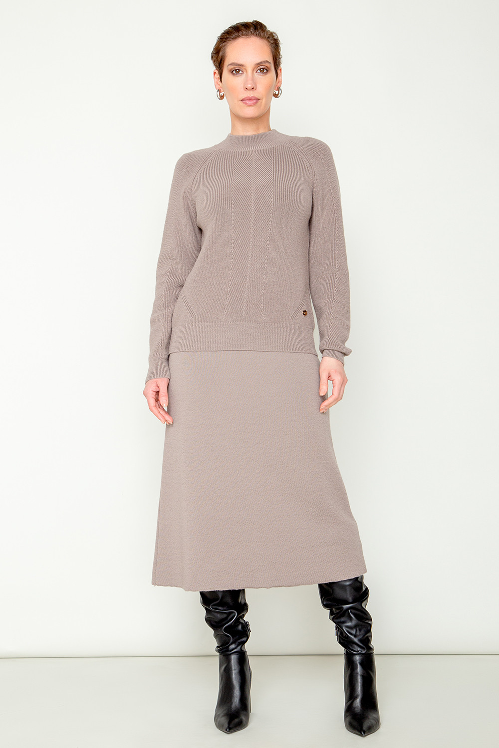 Юбки женские для мам, артикул: ЕВ 720/ш, цвет: коричневый