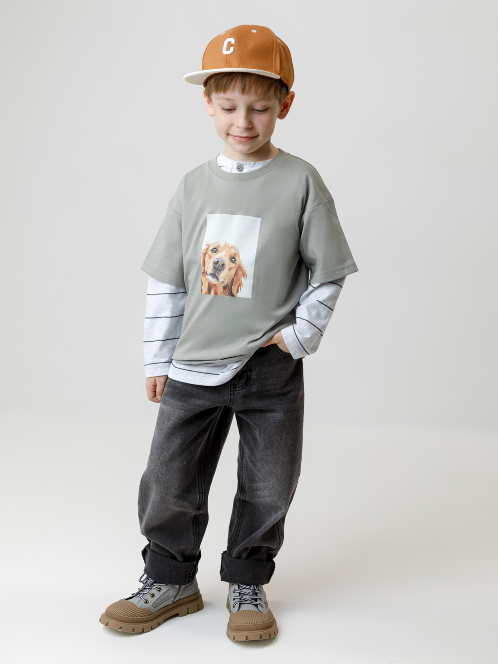 Футболка для мальчика, артикул: КР 302915, цвет: хаки