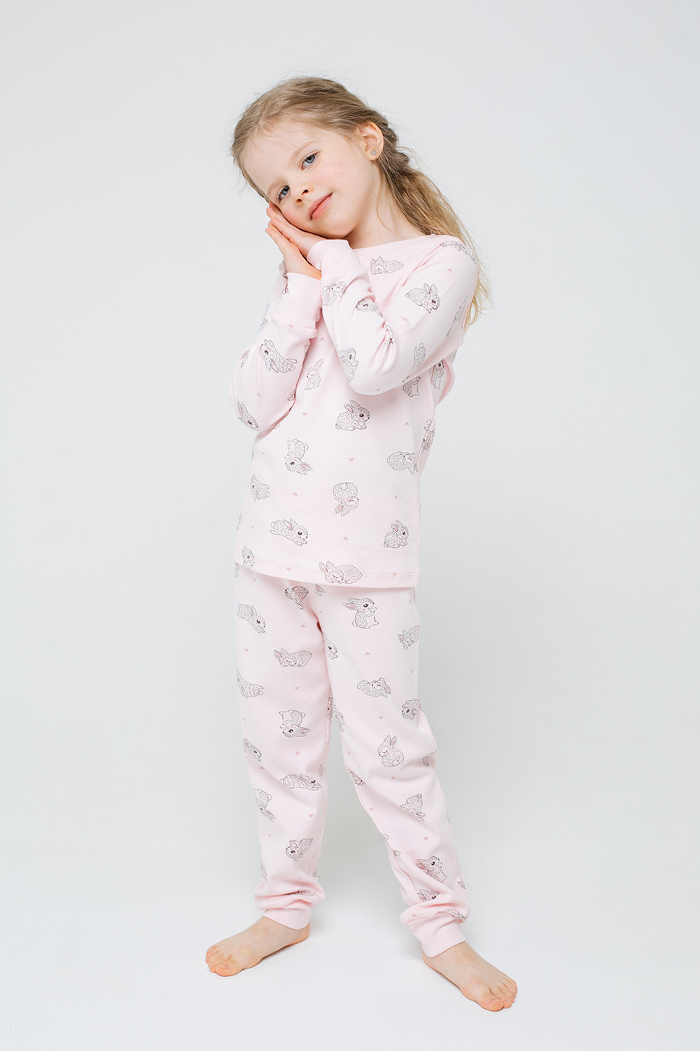 Пижама для девочки, артикул: К 1552, цвет: светло-розовый