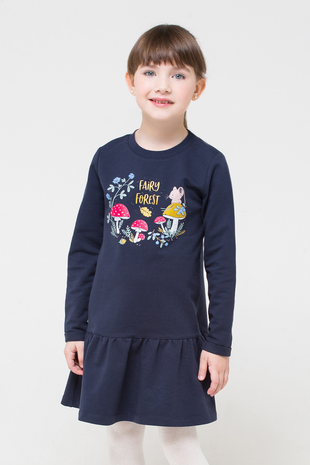 Платье для девочки, артикул: КР 5628, цвет: темно-синий