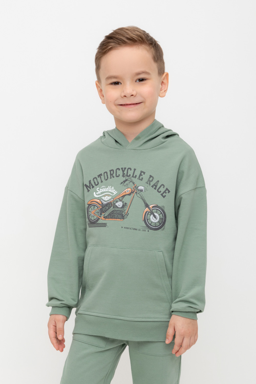 Толстовки для мальчика, артикул: К 302480, цвет: весенний зеленый ...