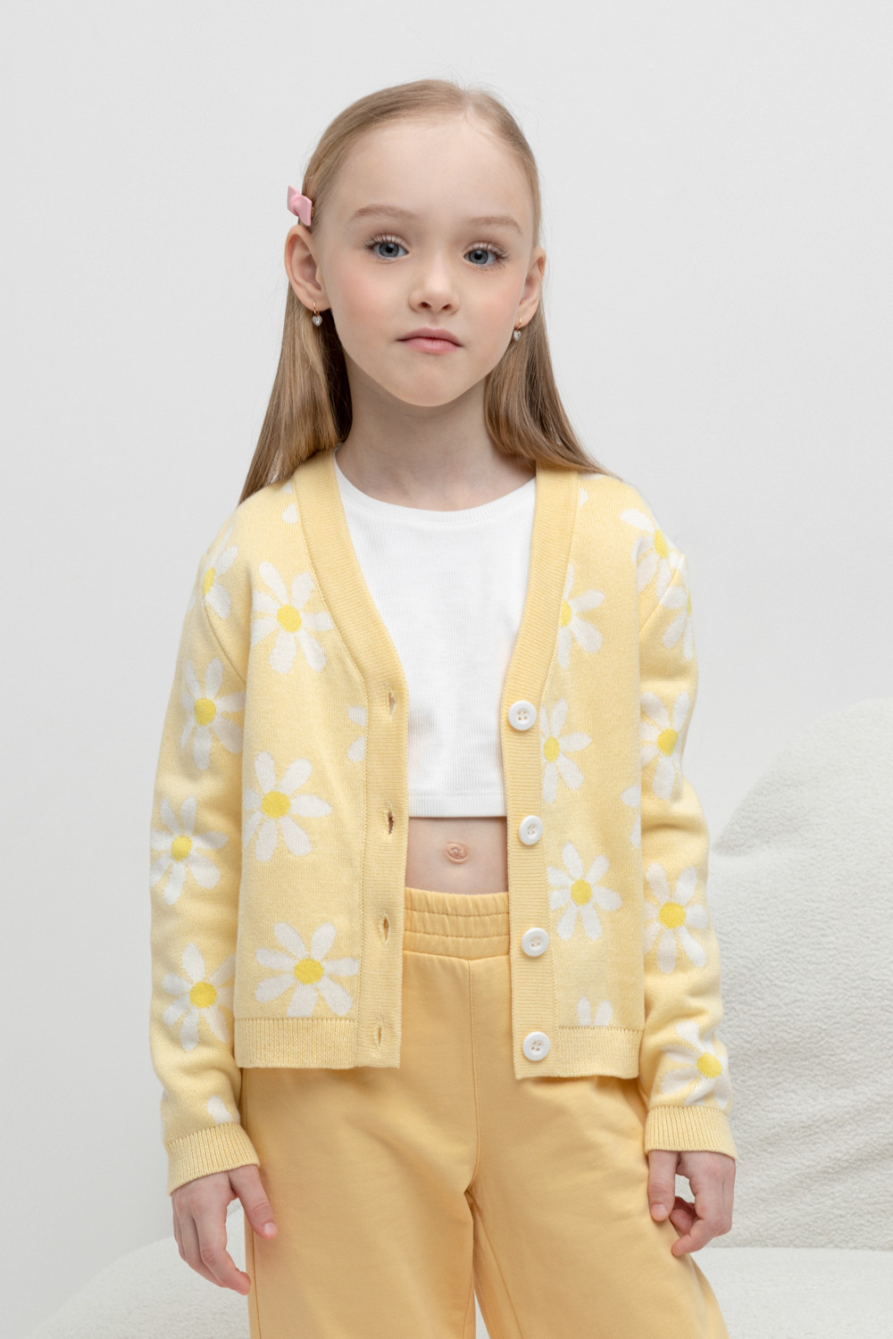Жакет для девочки, артикул: КВ 30150, цвет: желтый