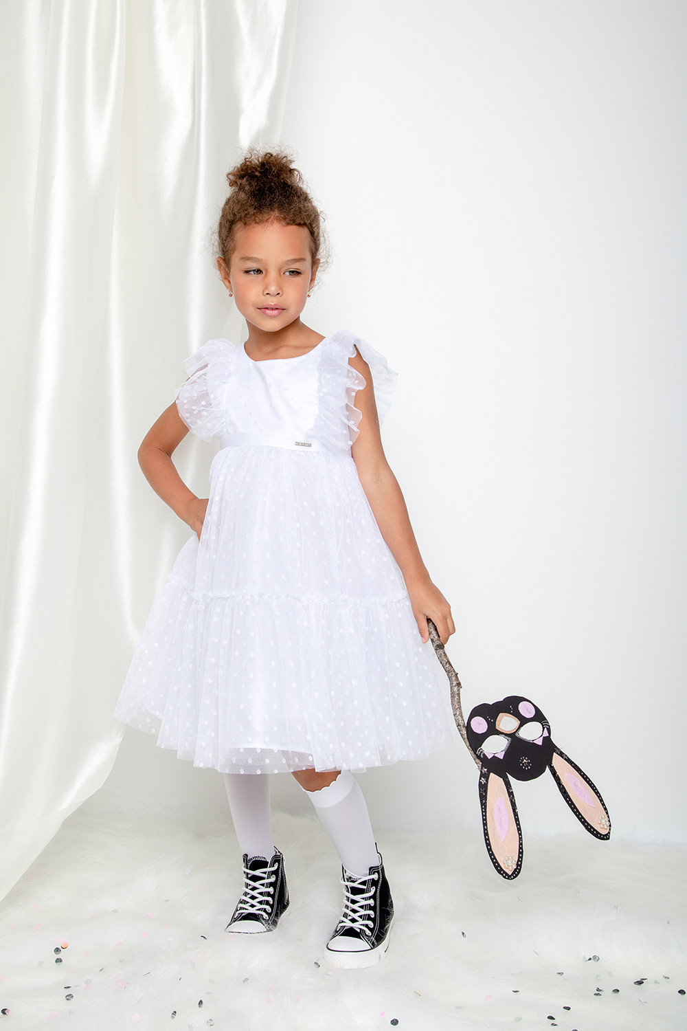 Платье для девочки, артикул: ТК 52090, цвет: белый