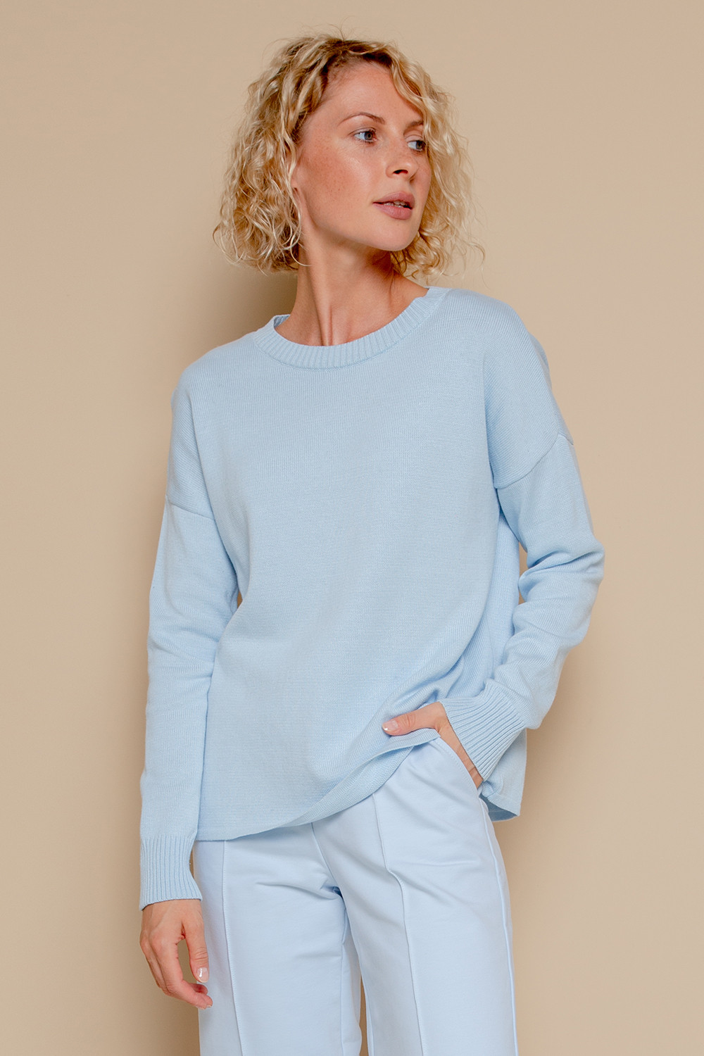 Джемперы женские для мам, артикул: ЕВ 30042, цвет: голубой