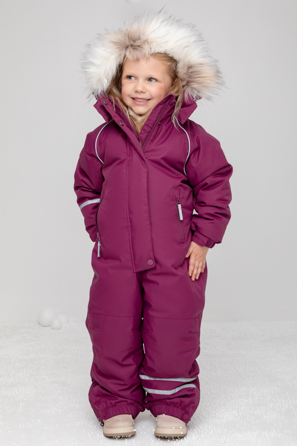 Комбинезоны утепленные для девочки, артикул: ВК 60102/2 ГР (122-158), цвет: фиолетовый