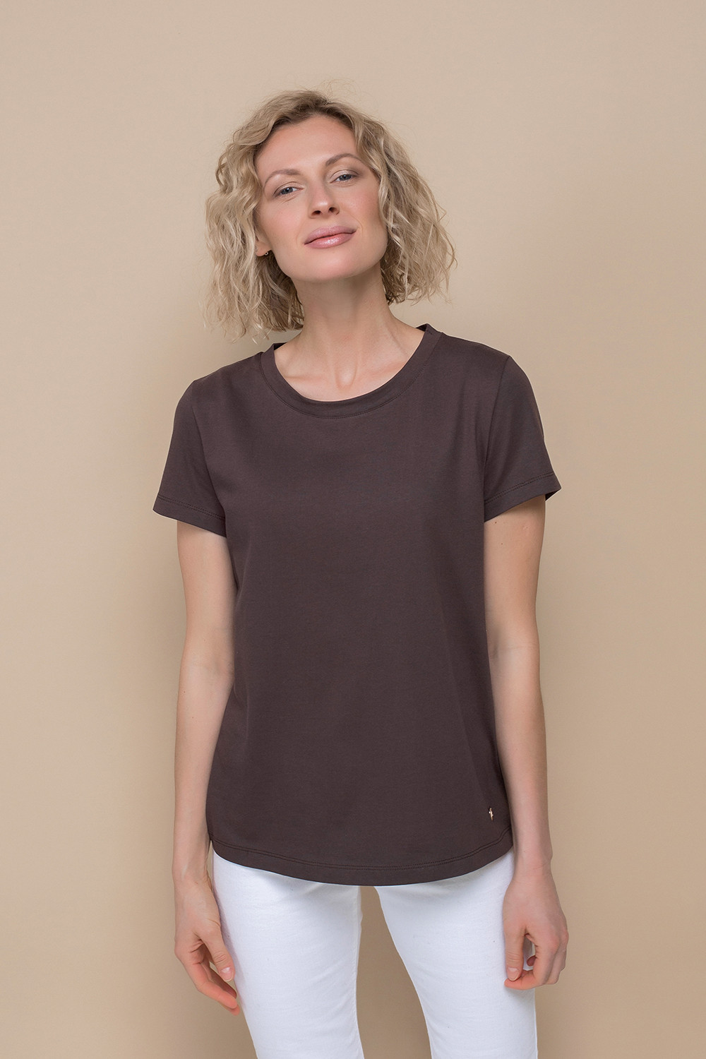 Футболки женские для мам, артикул: ЕВТ 3066, цвет: коричневый