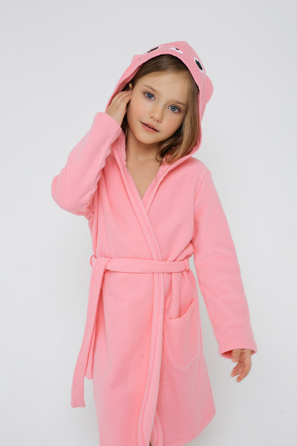 Халат для девочки, артикул: К 5481, цвет: розовый