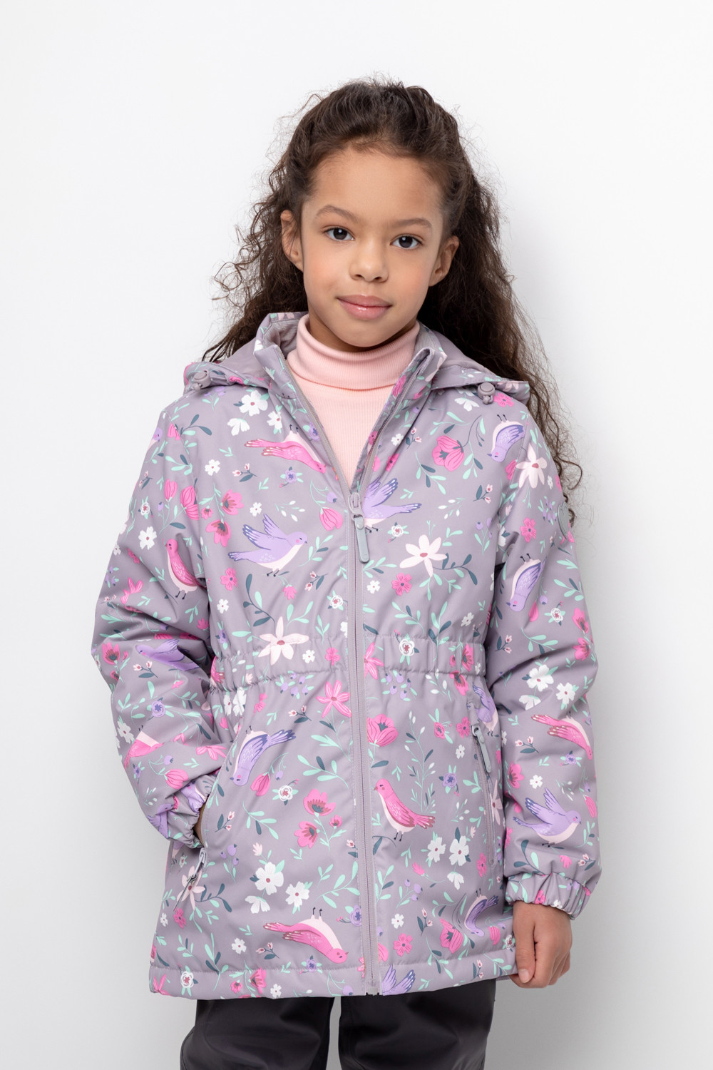 Куртка для девочки, артикул: ВК 32142/н/2 ГР, цвет: серое облако ...