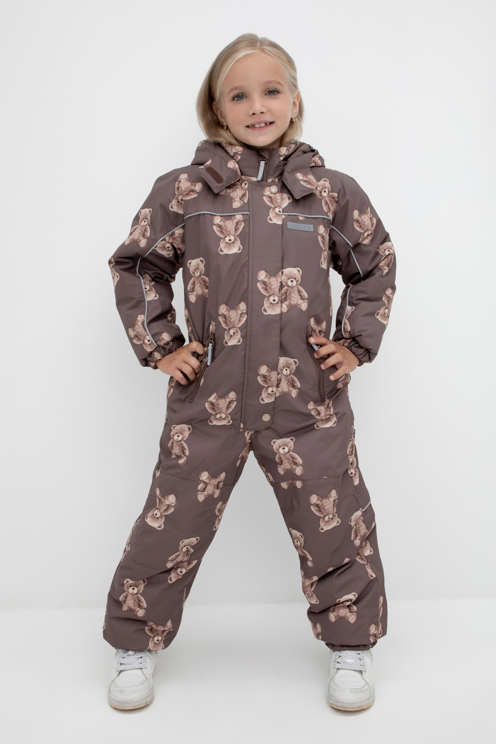Комбинезоны утепленные для девочки, артикул: ВК 60052/н/3 УЗГ, цвет: кофейный
