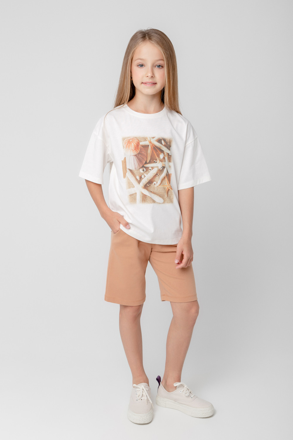 Шорты для девочки, артикул: КР 400532, цвет: коричневый