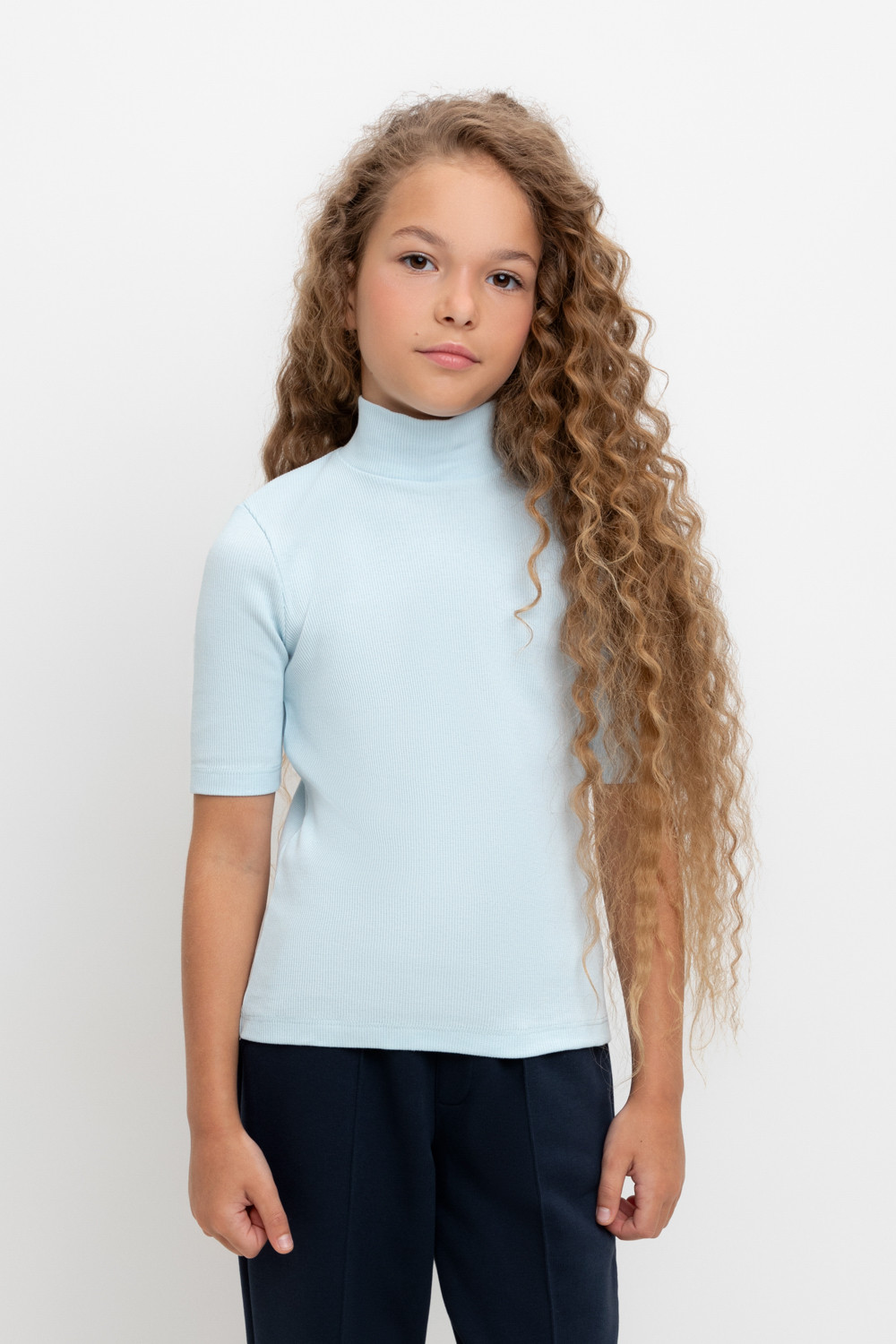 Водолазки для девочки, артикул: К 302151, цвет: светло-голубой
