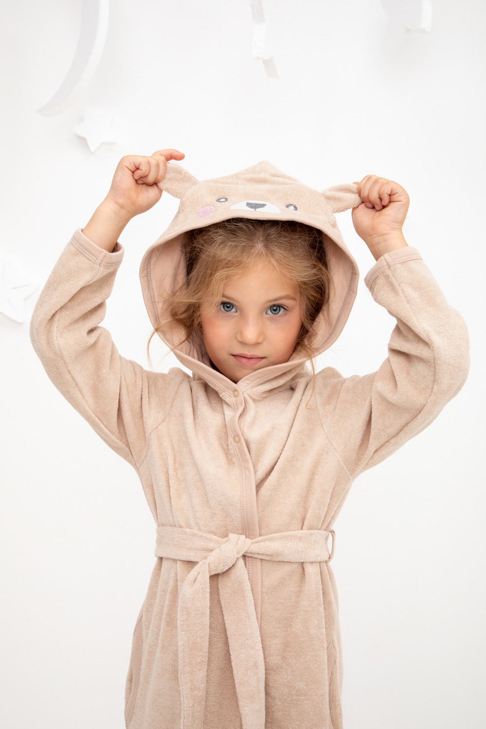 Халат для девочки, артикул: К 5765, цвет: бежевый