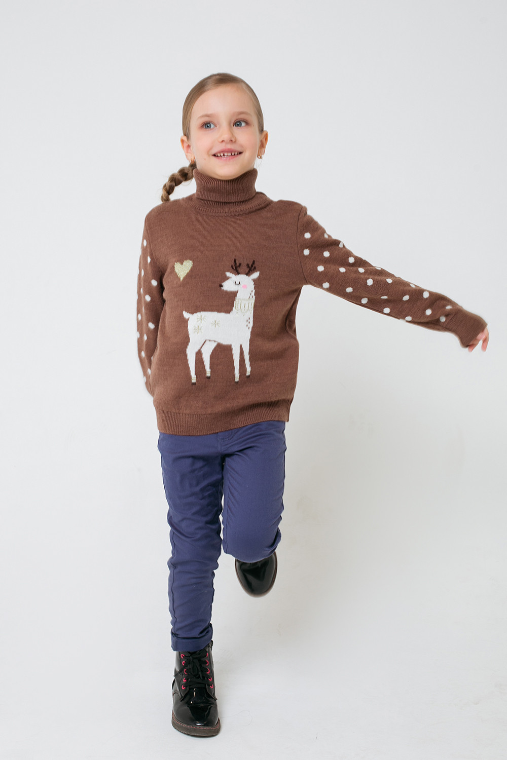 Джемпер для девочки, артикул: КВ 30097/ш, цвет: бежевый