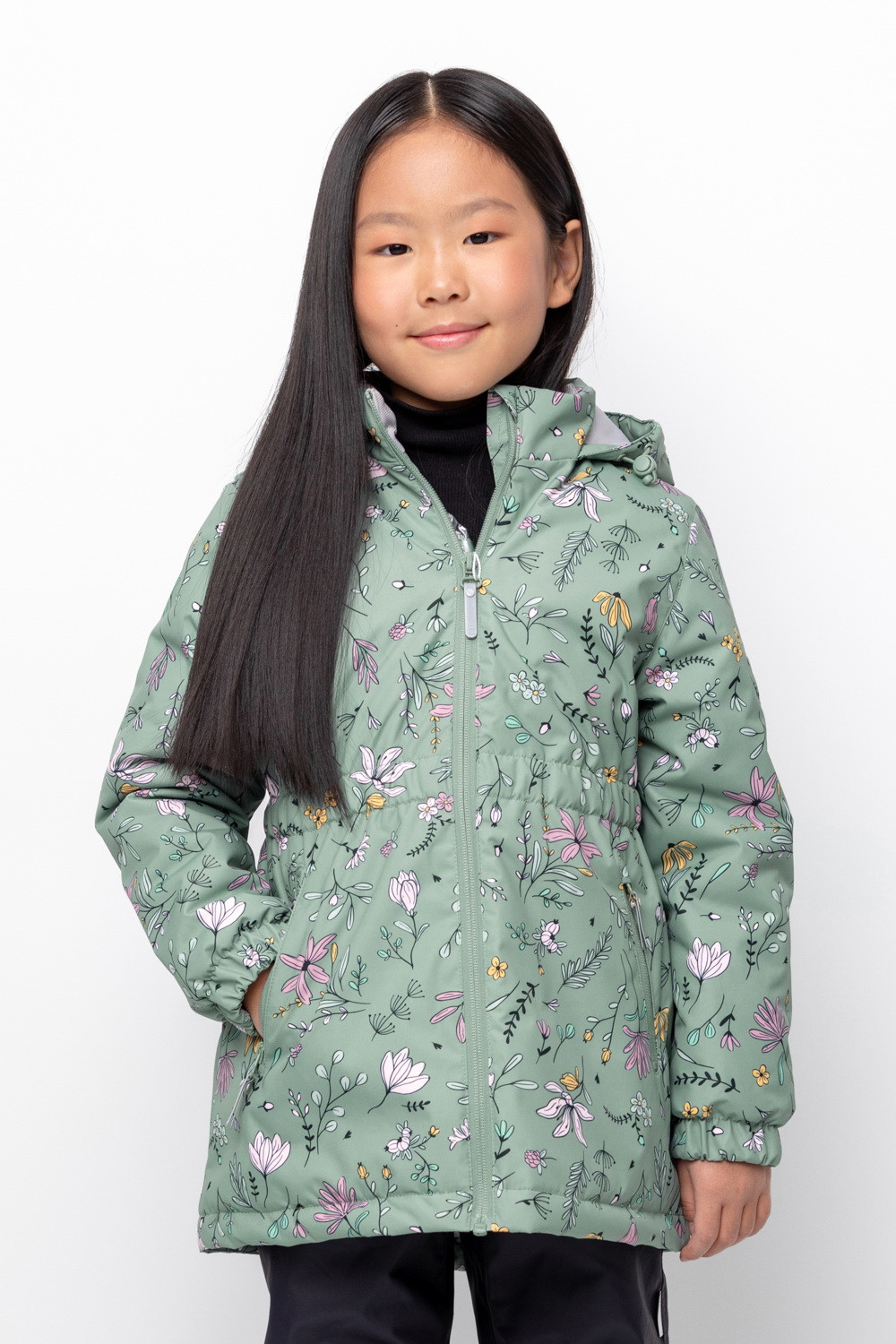 Куртка для девочки, артикул: ВК 32143/н/1 ГР, цвет: морозная зелень ...