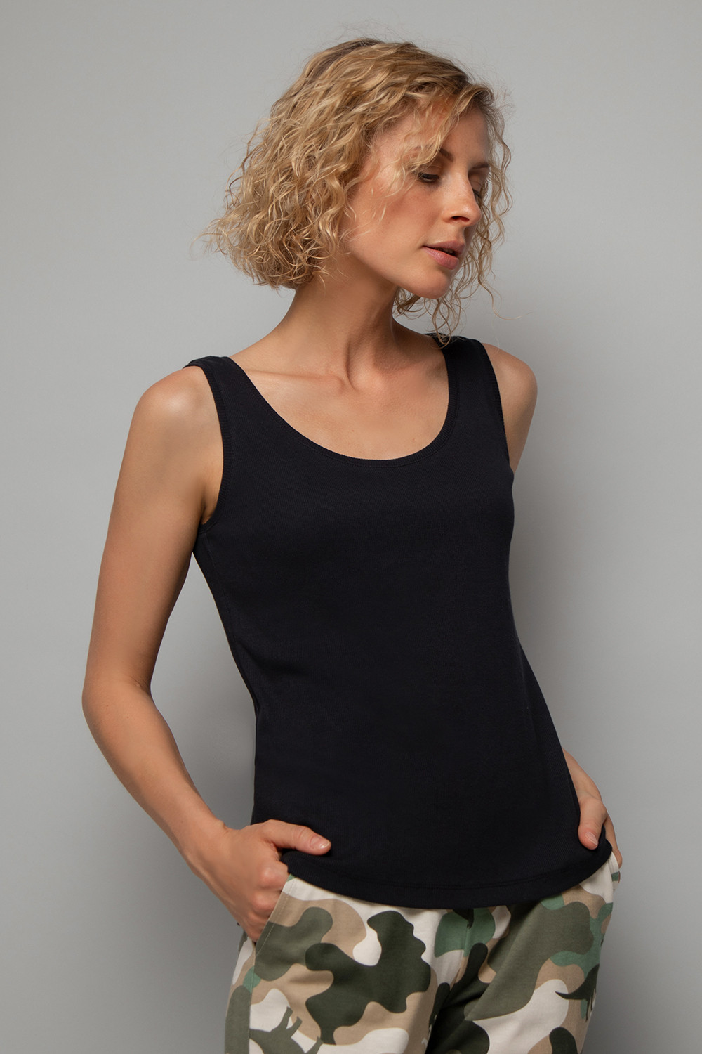 Майки для дома для мам, артикул: Е 30013, цвет: черный