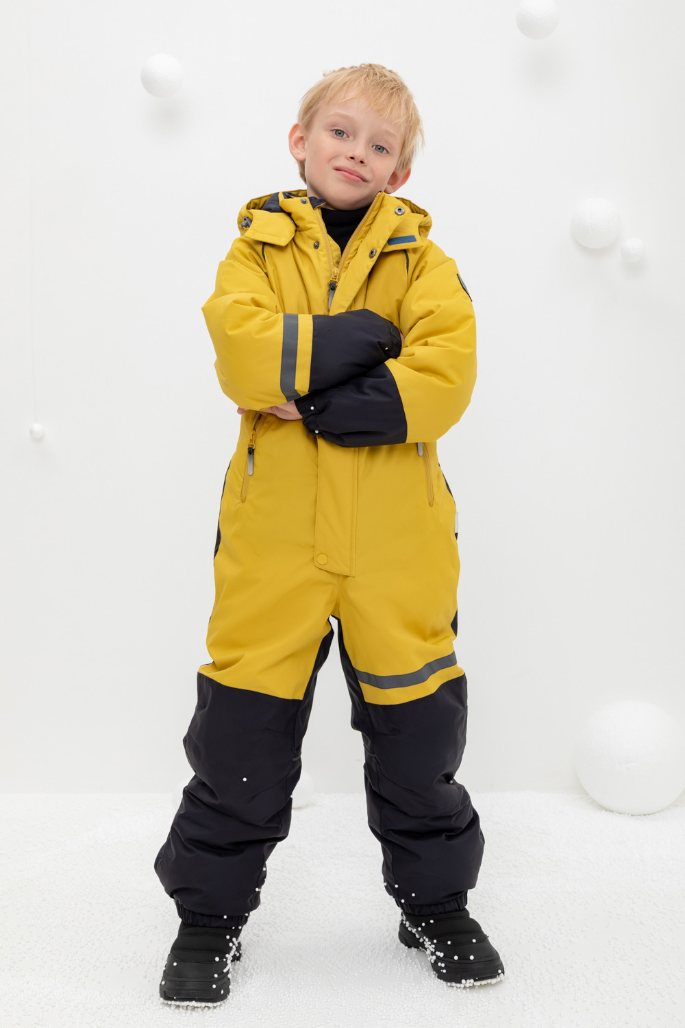 Комбинезоны утепленные для мальчика, артикул: ВК 60099/3 ГР (122-146), цвет: желтый