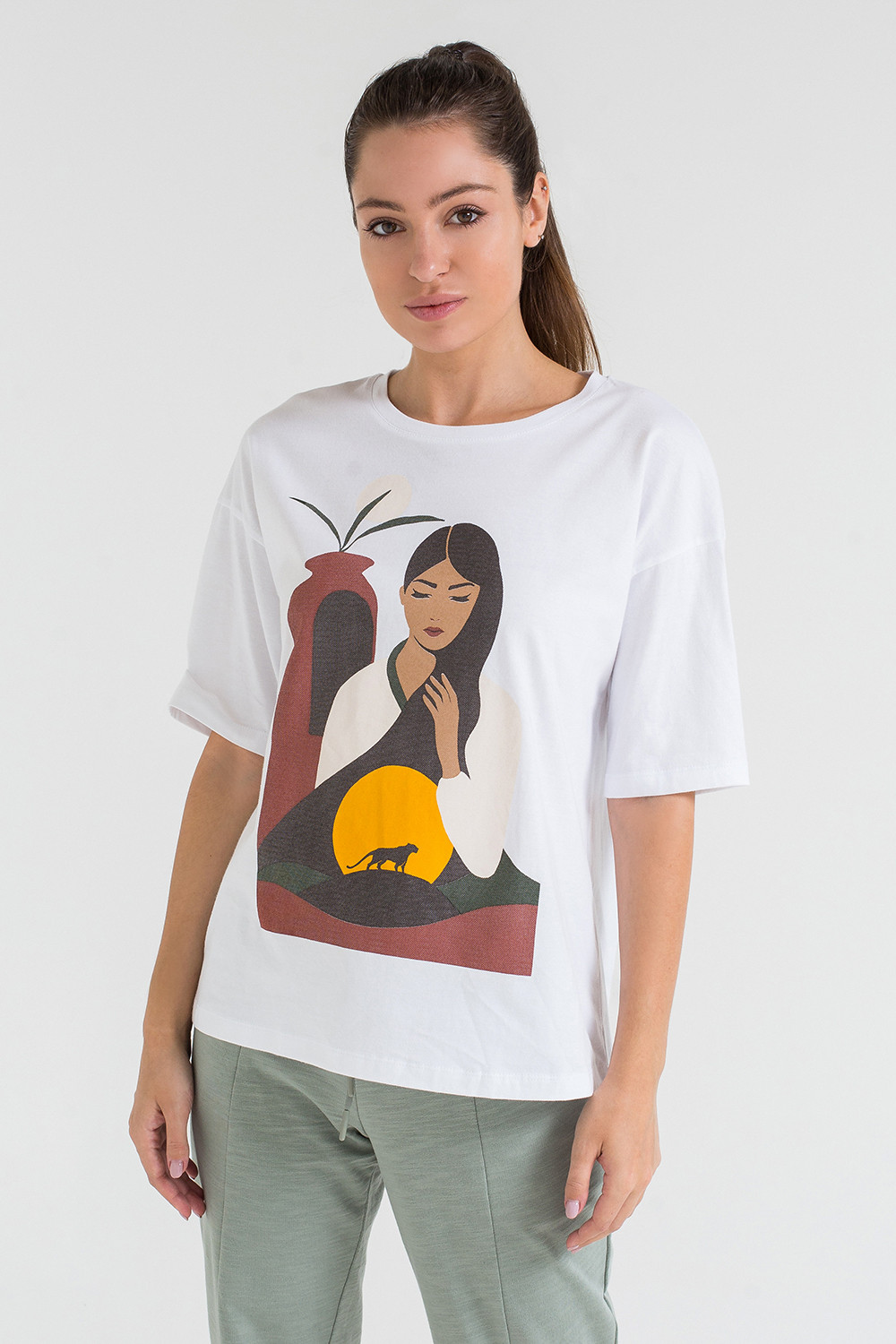 Футболки женские для мам, артикул: ЕВТ 3022, цвет: белый