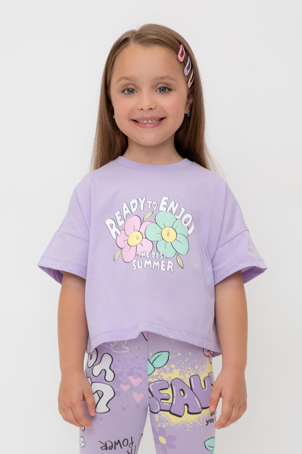 Футболка для девочки, артикул: КР 302696, цвет: фиолетовый