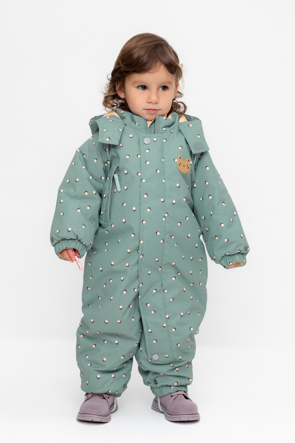 Комбинезоны утепленные для девочки, артикул: ВК 60092/н/2 УЗГ, цвет: зеленый
