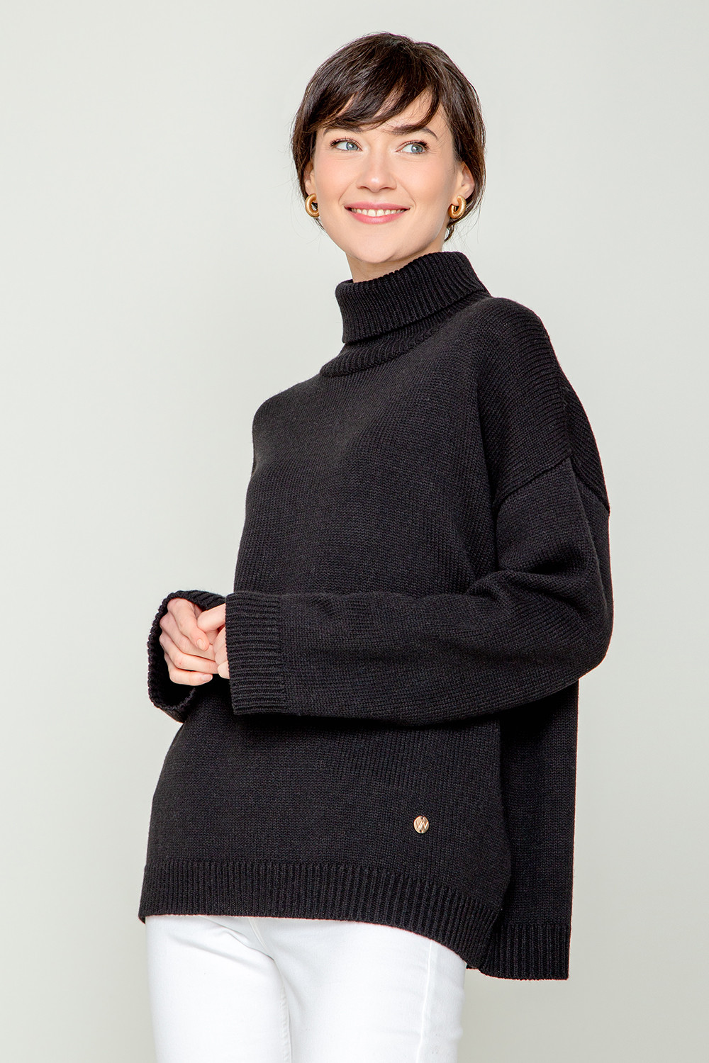 Джемперы женские для мам, артикул: ЕВ 30022/ш, цвет: черный