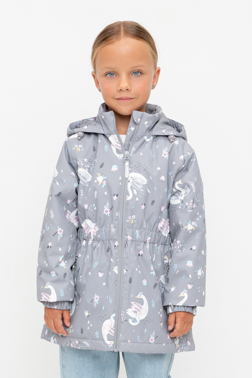 Куртка для девочки, артикул: ВК 32142/н/4 ГР, цвет: серый
