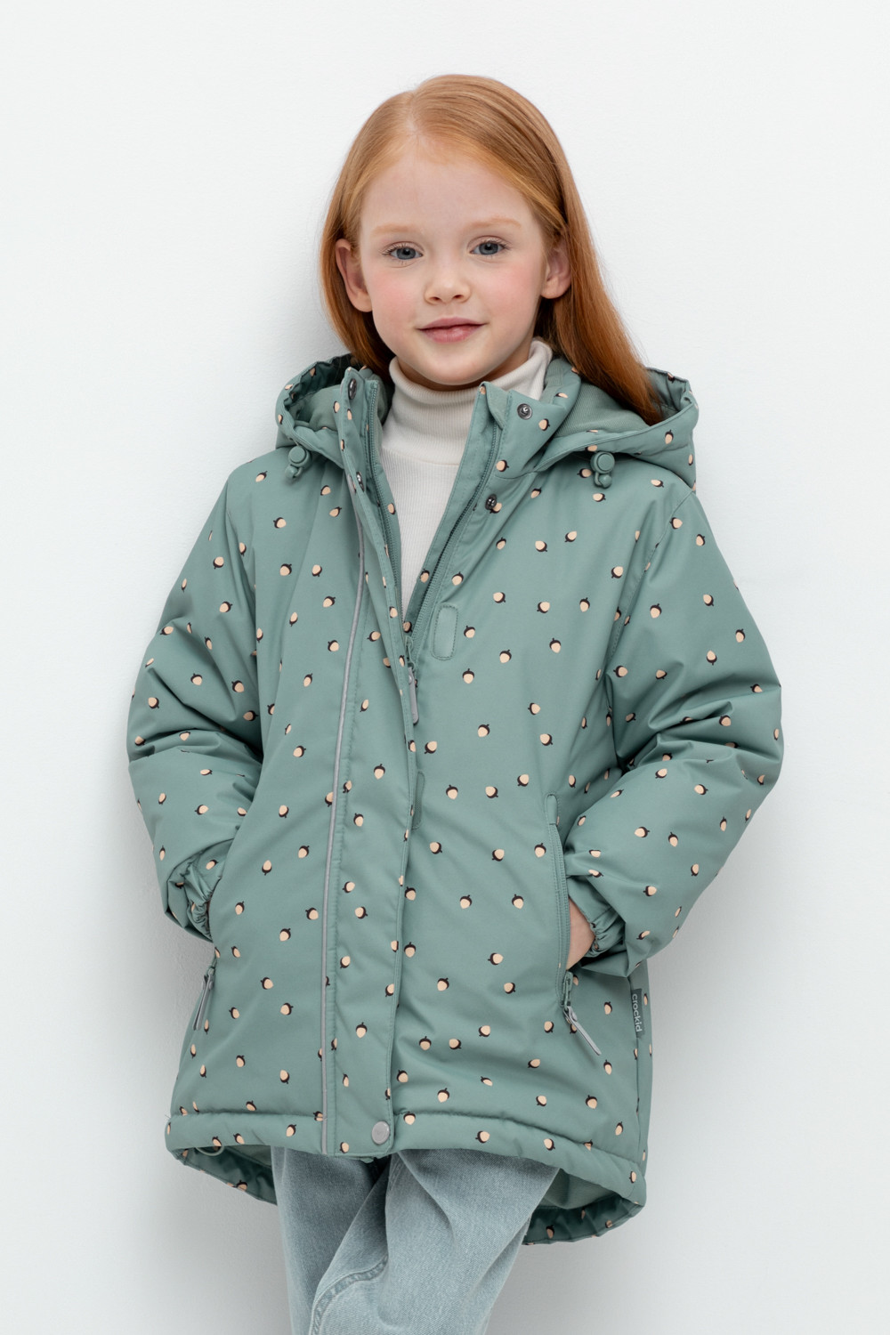Куртка для девочки, артикул: ВК 38095/н/4 Ал, цвет: зеленый