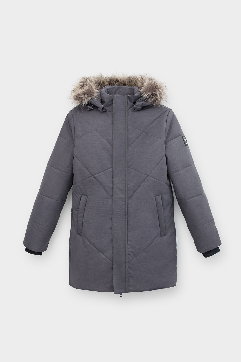 Пальто, плащи для мальчика, артикул: ВК 36098/2 ГР, цвет: темно-серый, фото 2