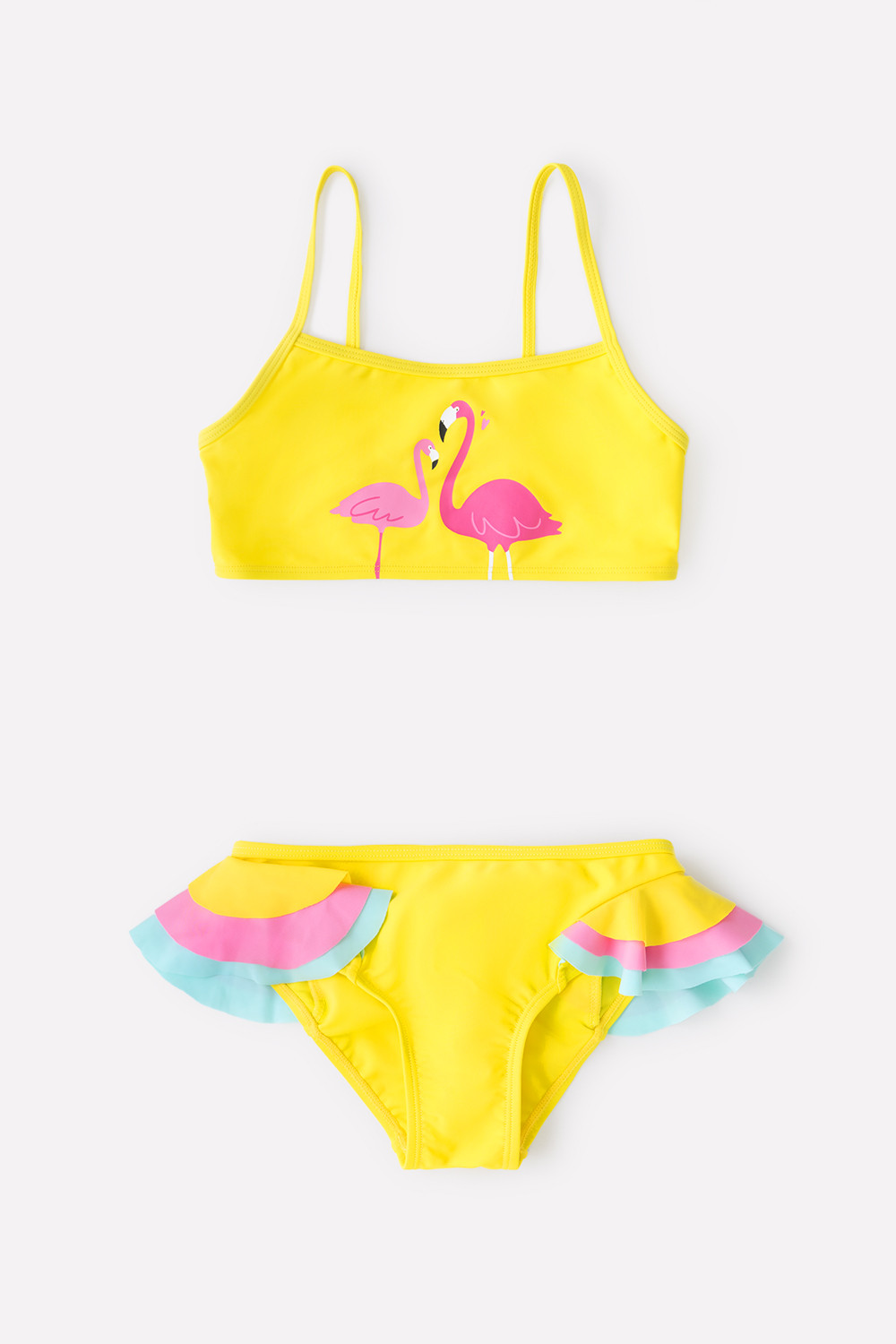 Купальник для девочки, артикул: ТК 17007/3 ХФ, цвет: желтый, фото 2