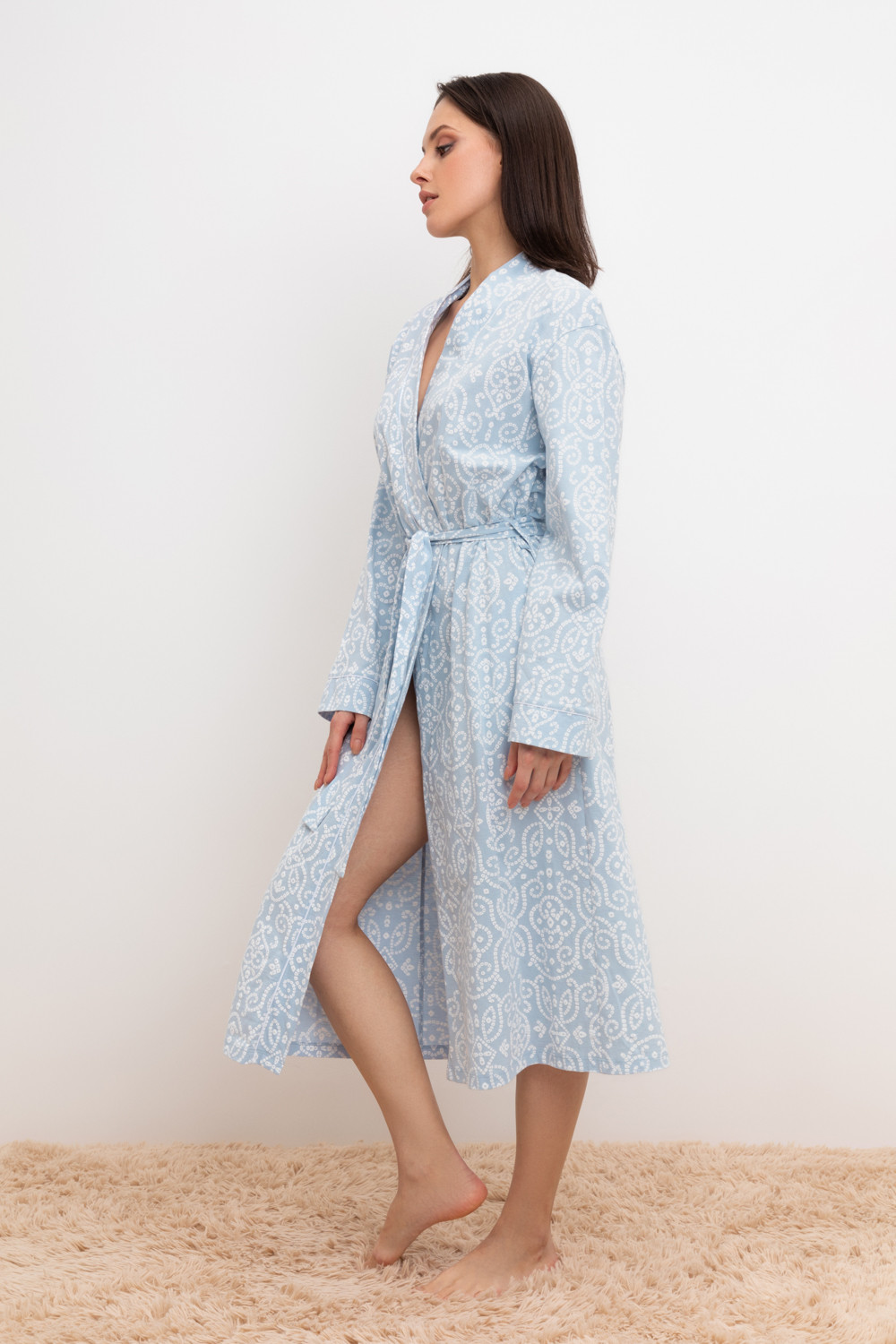 Халаты женские для мам, артикул: Е 50005, цвет: голубой, фото 3