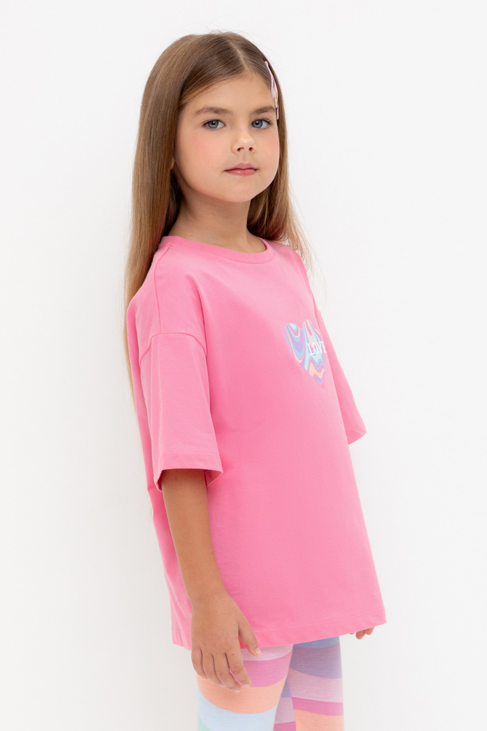 Футболка для девочки, артикул: КР 302683, цвет: ярко-розовый, фото 3