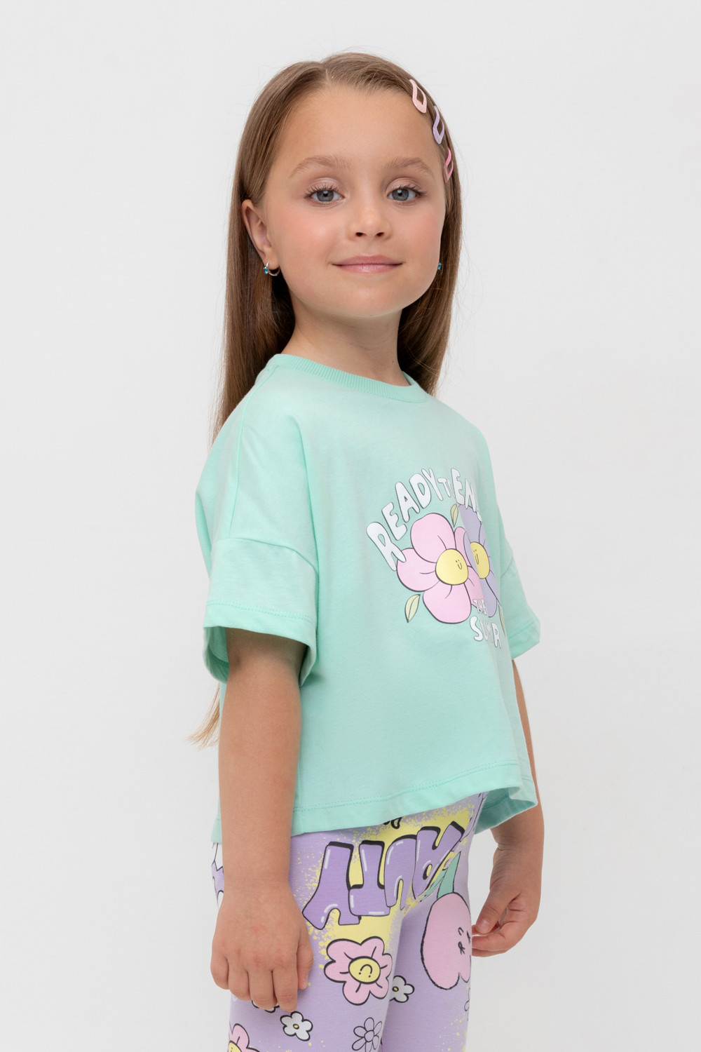 Футболка для девочки, артикул: КР 302696, цвет: зеленый, фото 3