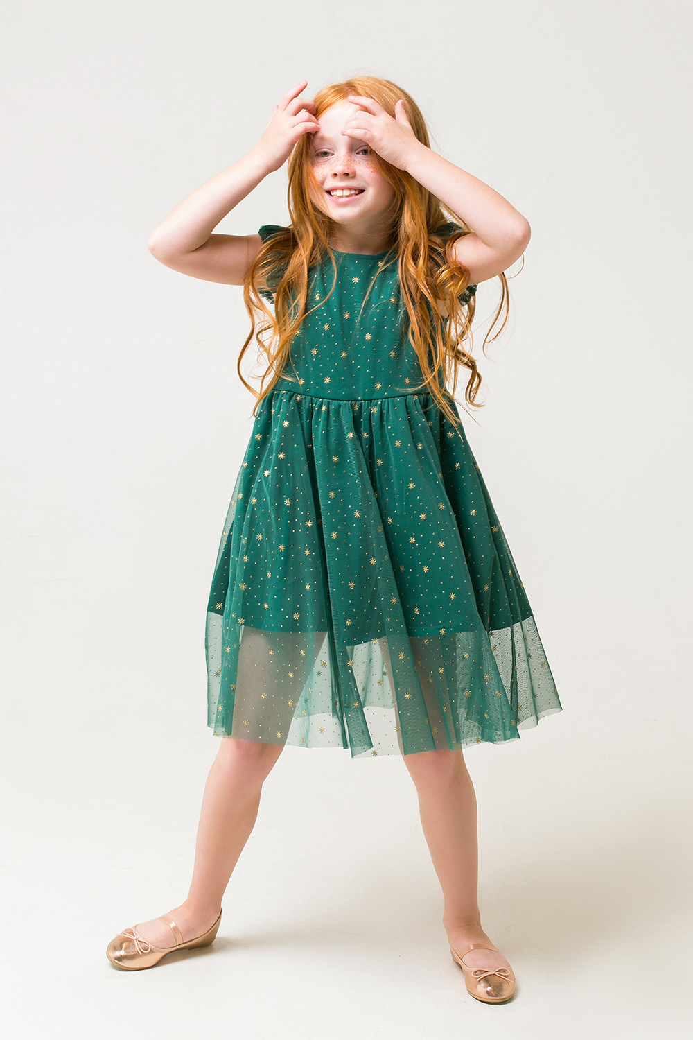 Платье для девочки, артикул: К 5528/2, цвет: зеленый, фото 3
