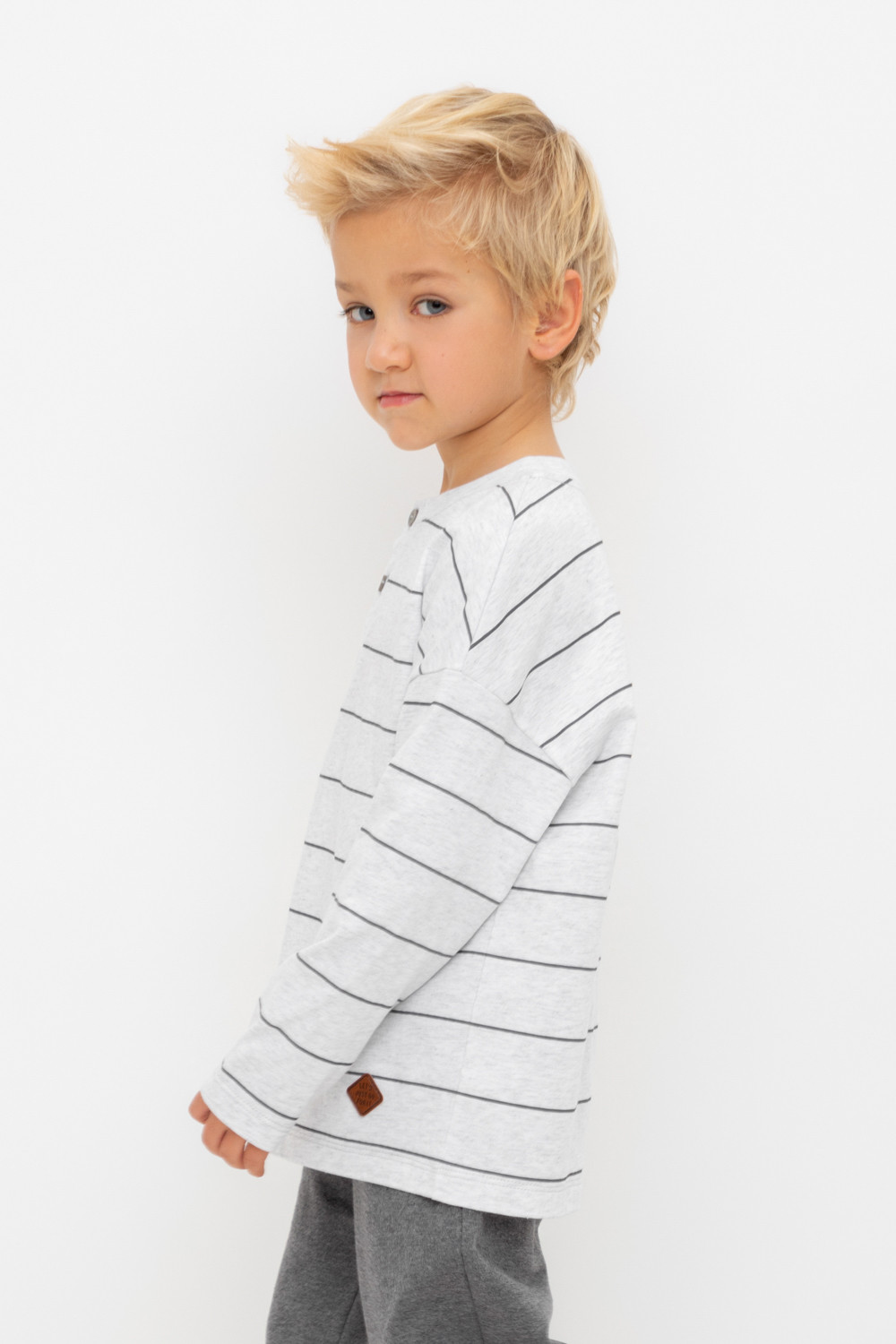 Лонгсливы для мальчика, артикул: КР 302631, цвет: светло-серый5, фото 3