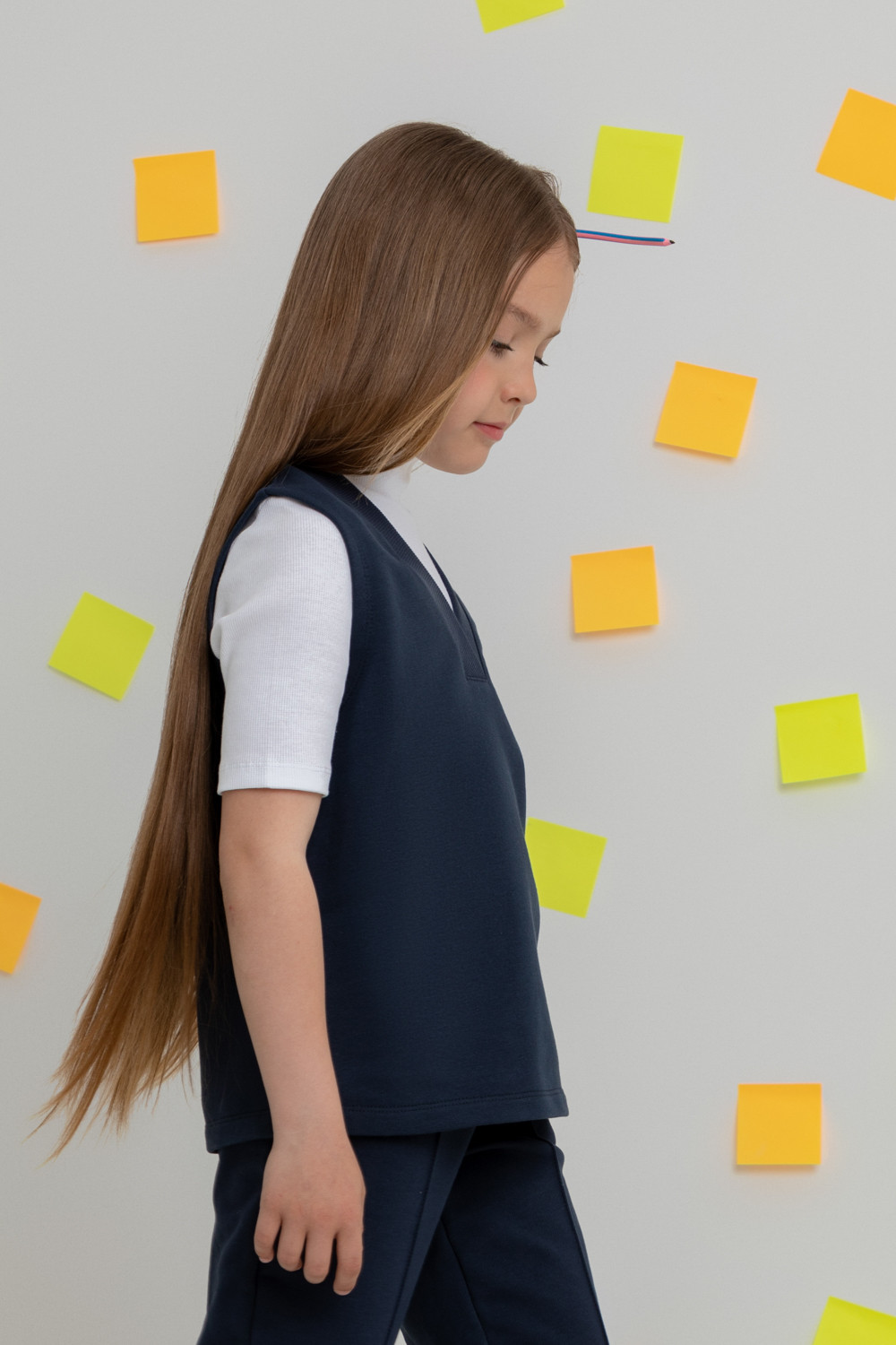 Жилеты для девочки, артикул: К 302150, цвет: синий, фото 3