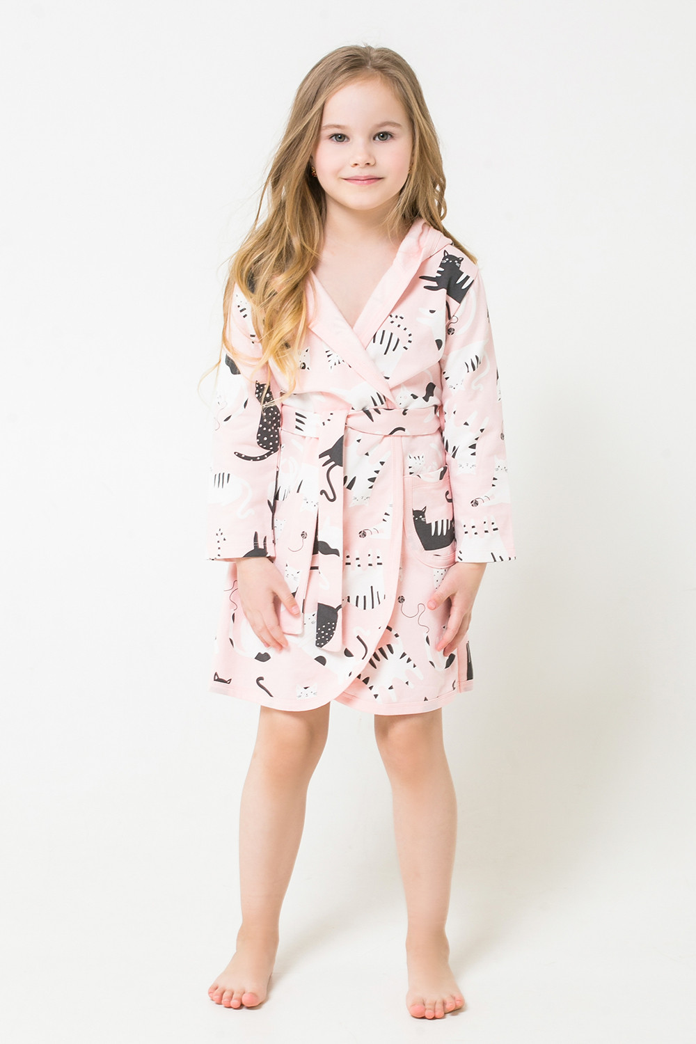 Халат для девочки, артикул: К 5483, цвет: светло-розовый, фото 3