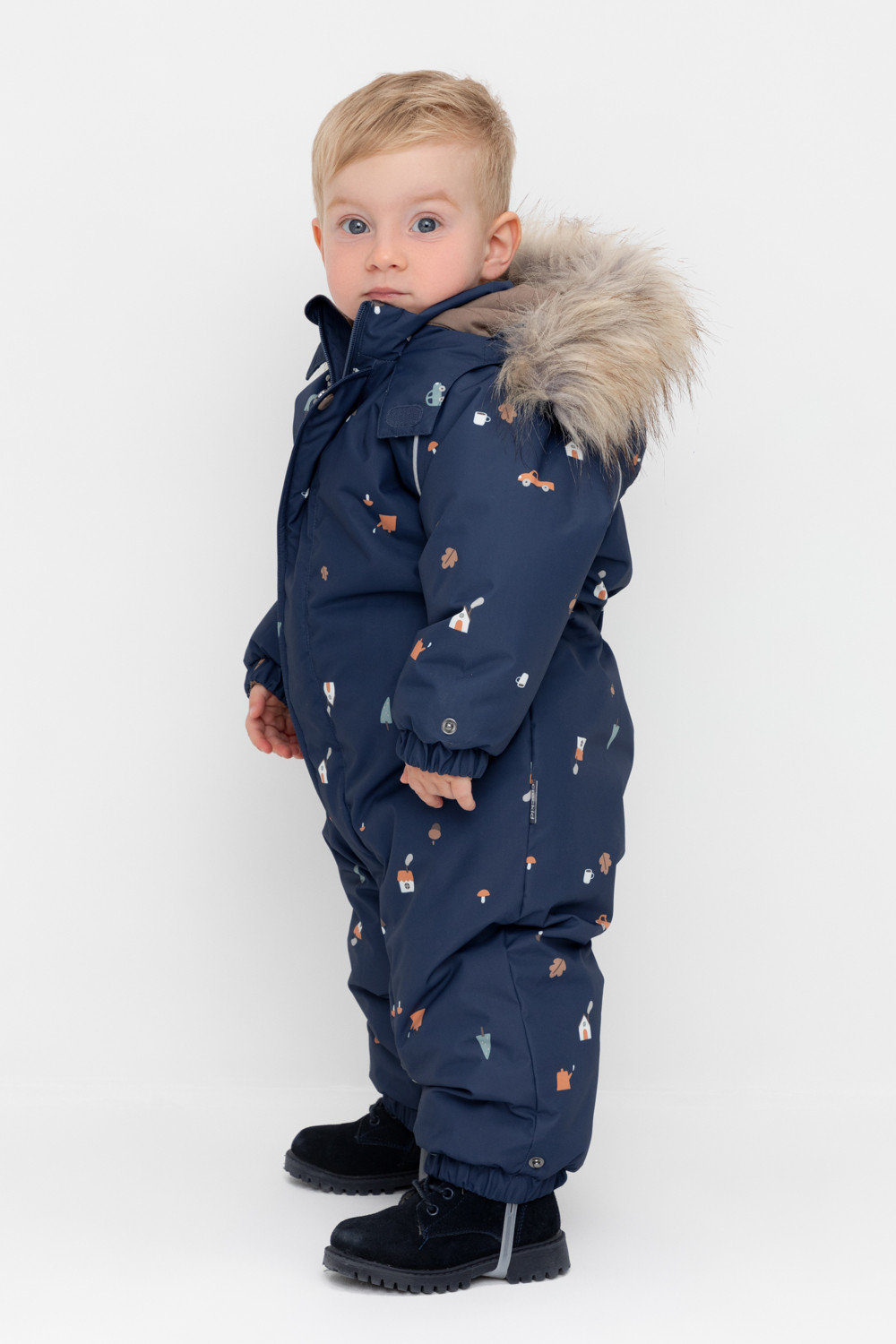 Комбинезоны утепленные для мальчика, артикул: ВК 60116/н/9 ГР, цвет: темно-синий, фото 3