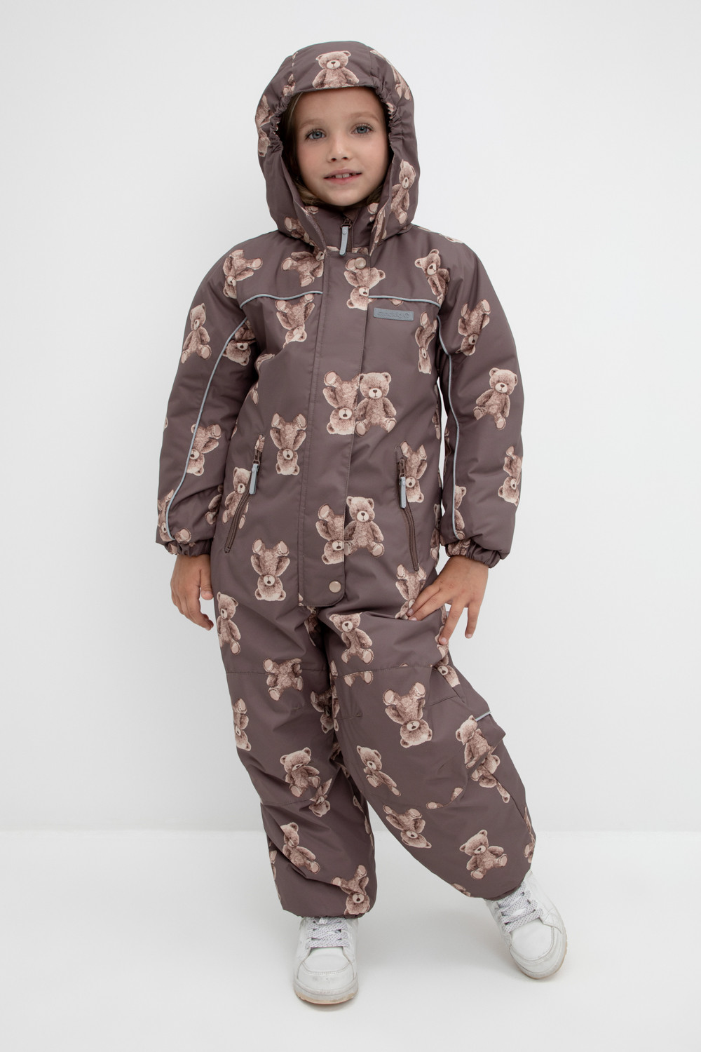 Комбинезоны утепленные для девочки, артикул: ВК 60052/н/3 УЗГ, цвет: кофейный, фото 3