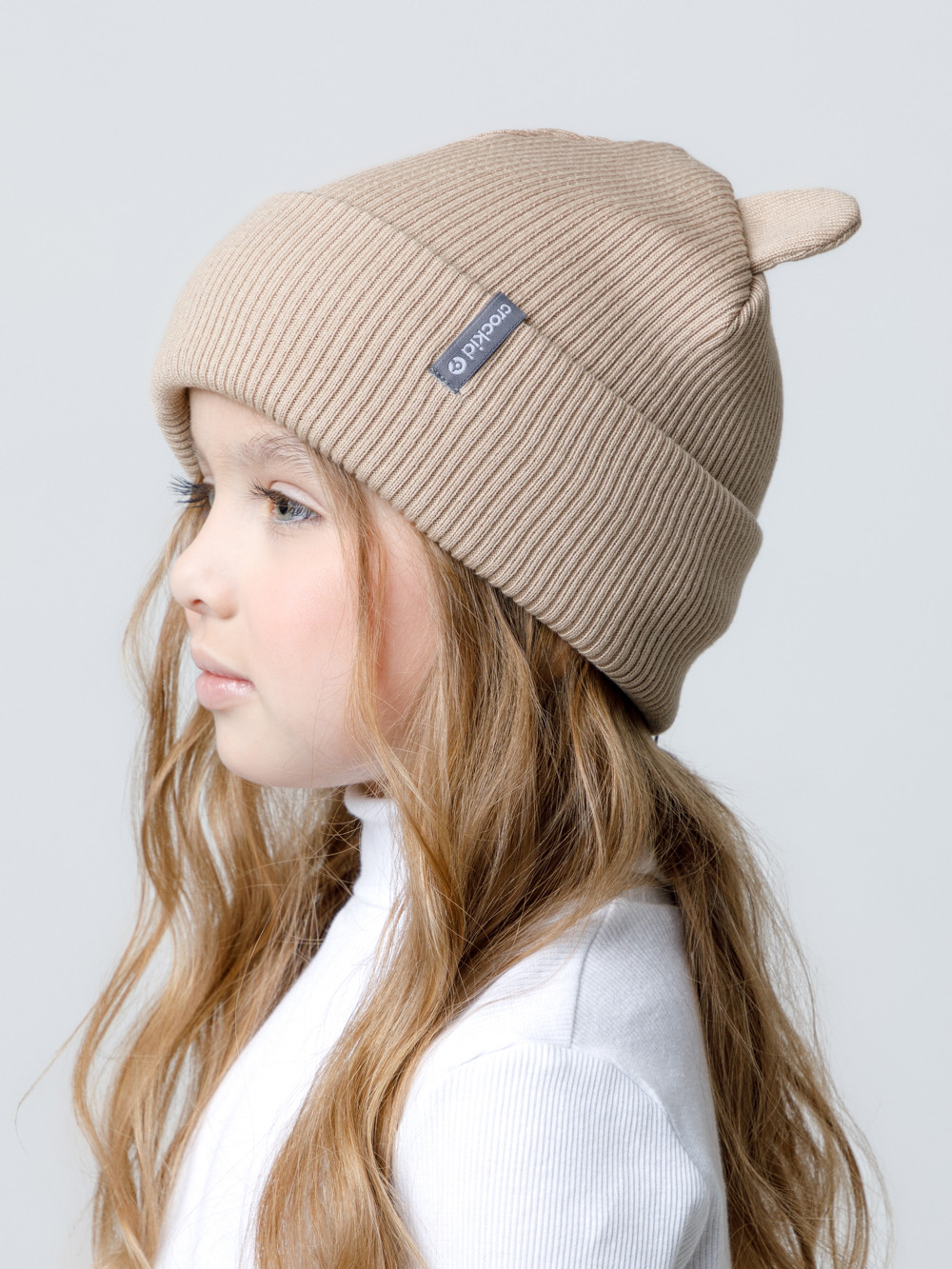 Шапка для девочки, артикул: КВ 20424, цвет: бежевый, фото 3
