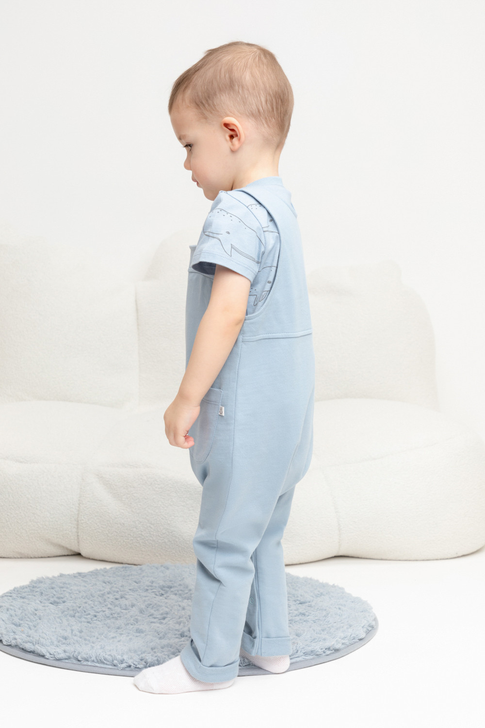 Полукомбинезон для мальчика, артикул: КР 6466, цвет: синий, фото 3