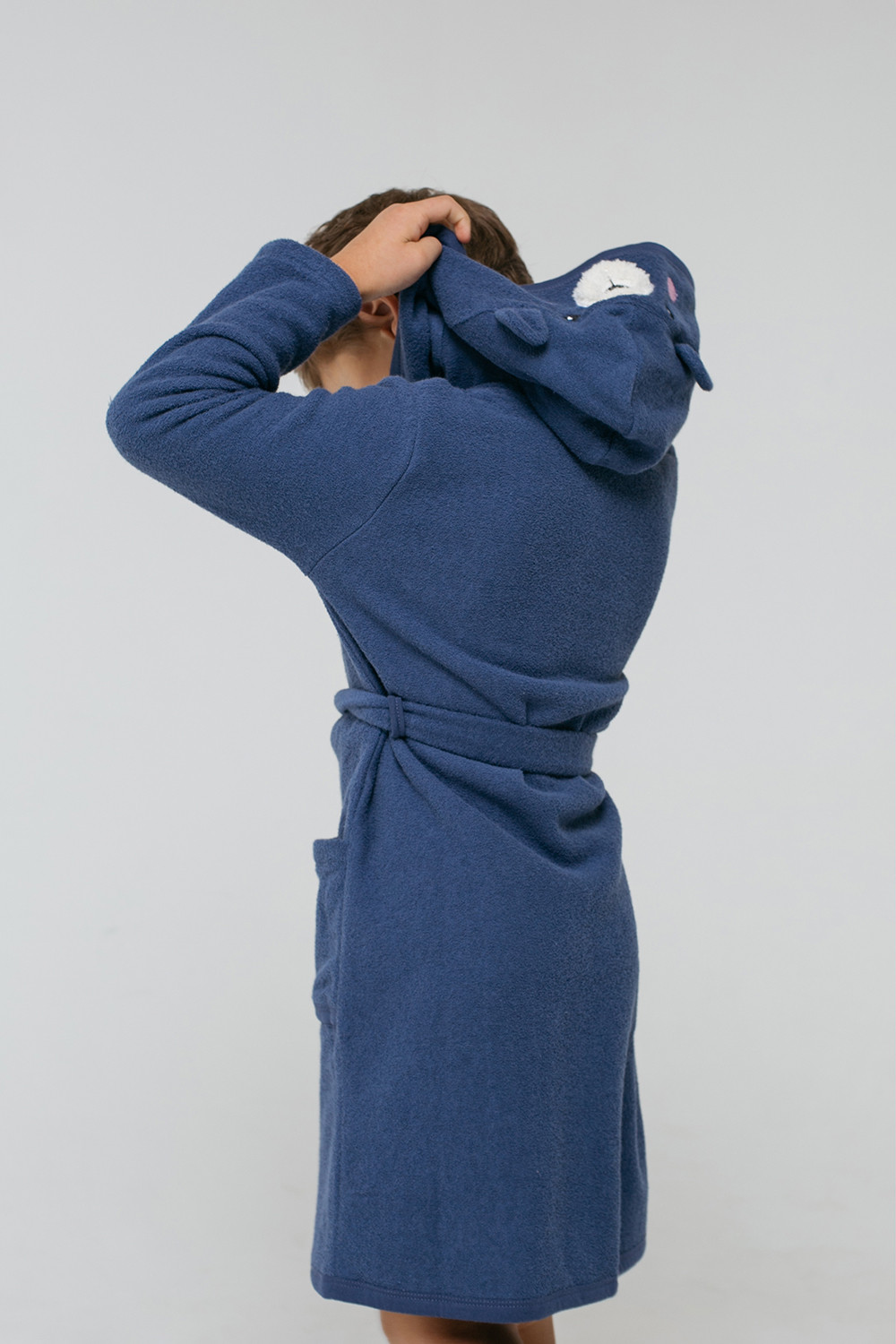 Халат для мальчика, артикул: К 5481, цвет: темно-синий, фото 3