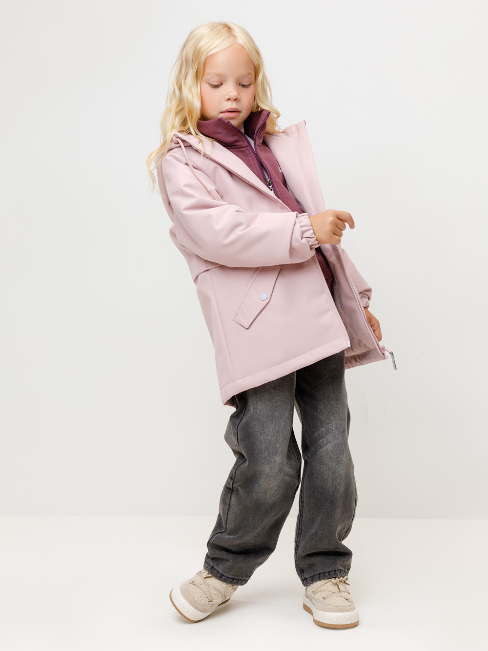 Куртка для девочки, артикул: ВК 32179/1 УЗГ, цвет: розовый, фото 3